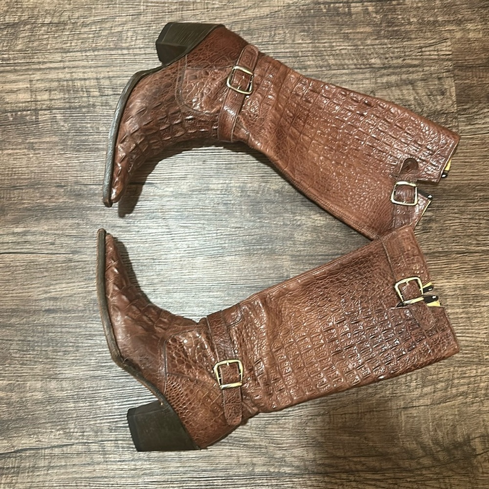 Authentic Genuine, Leather, Alligator Cowboy Boots